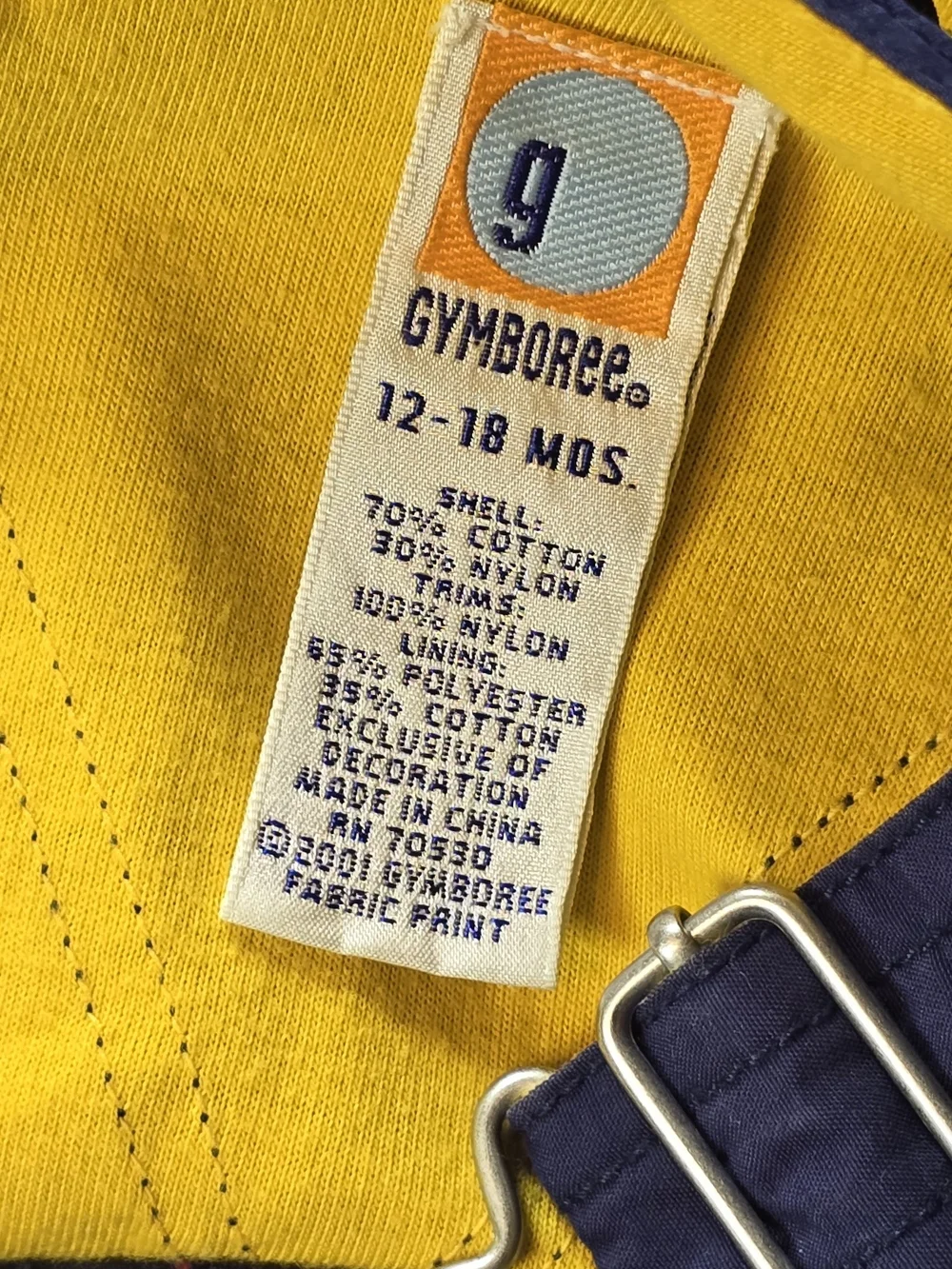Vintage Gymboree Navy Blue/Yellow Snow Buddies Overalls Size 12-18M
